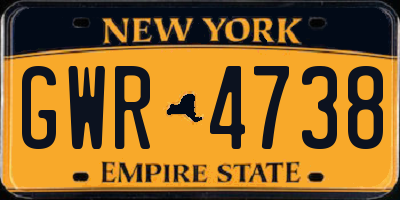 NY license plate GWR4738
