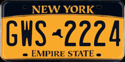 NY license plate GWS2224