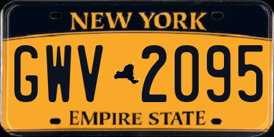 NY license plate GWV2095