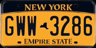 NY license plate GWW3286