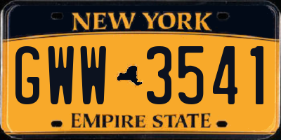 NY license plate GWW3541