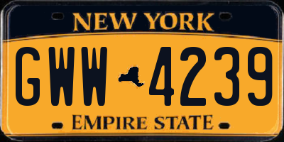 NY license plate GWW4239