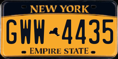 NY license plate GWW4435