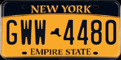 NY license plate GWW4480