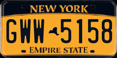 NY license plate GWW5158