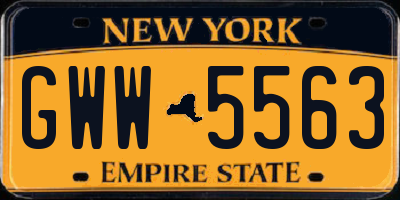 NY license plate GWW5563