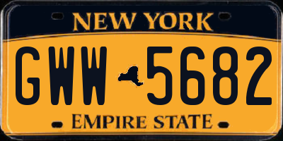 NY license plate GWW5682