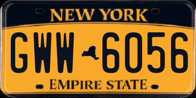 NY license plate GWW6056