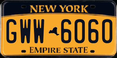 NY license plate GWW6060