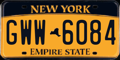 NY license plate GWW6084