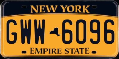 NY license plate GWW6096