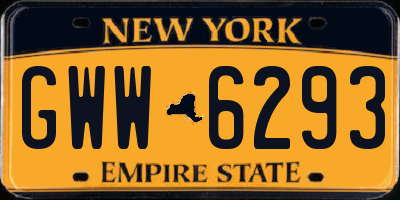 NY license plate GWW6293
