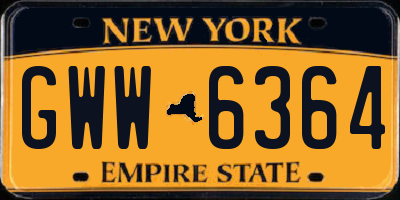 NY license plate GWW6364