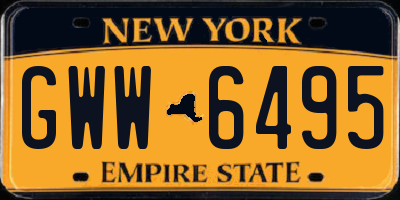 NY license plate GWW6495