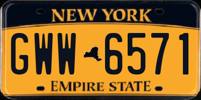 NY license plate GWW6571