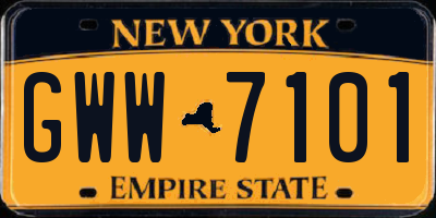 NY license plate GWW7101