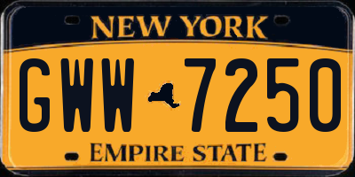 NY license plate GWW7250