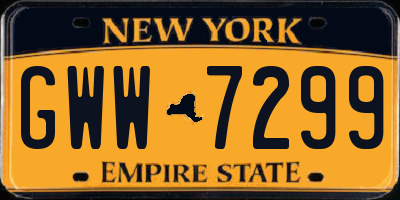 NY license plate GWW7299
