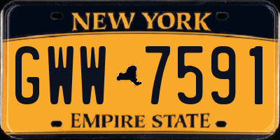 NY license plate GWW7591