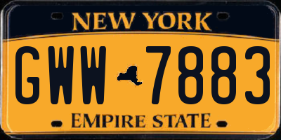 NY license plate GWW7883