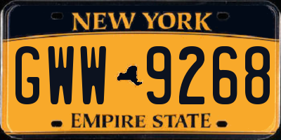 NY license plate GWW9268