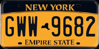 NY license plate GWW9682