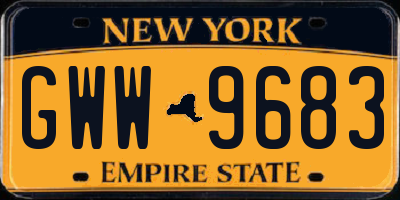NY license plate GWW9683