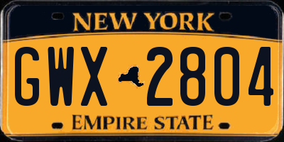 NY license plate GWX2804
