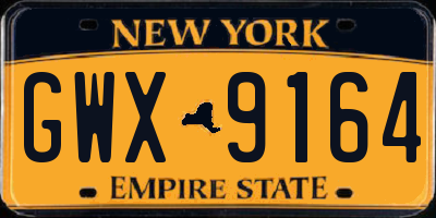 NY license plate GWX9164