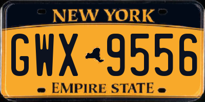 NY license plate GWX9556