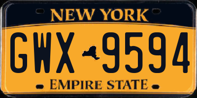 NY license plate GWX9594