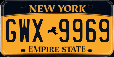NY license plate GWX9969