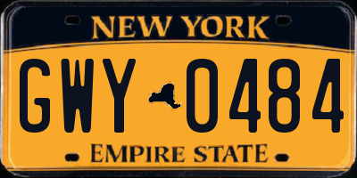 NY license plate GWY0484
