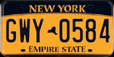 NY license plate GWY0584