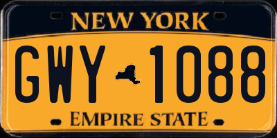 NY license plate GWY1088