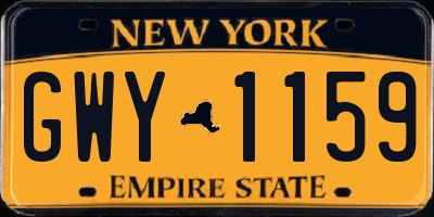 NY license plate GWY1159