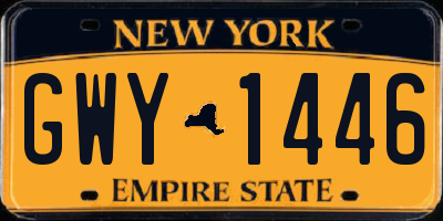 NY license plate GWY1446