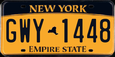 NY license plate GWY1448