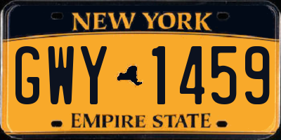 NY license plate GWY1459