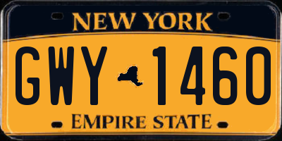 NY license plate GWY1460