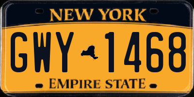NY license plate GWY1468
