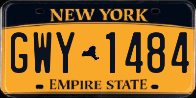 NY license plate GWY1484