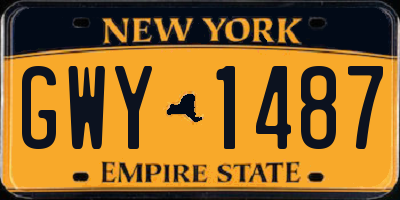 NY license plate GWY1487