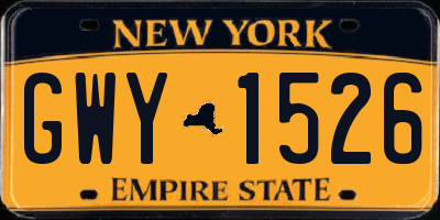NY license plate GWY1526
