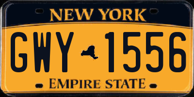 NY license plate GWY1556