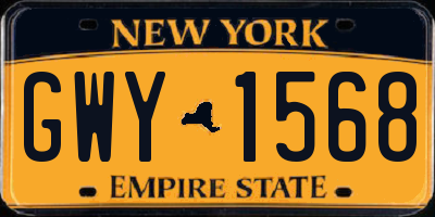 NY license plate GWY1568