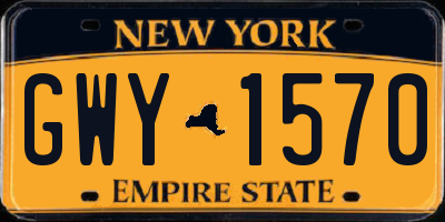 NY license plate GWY1570