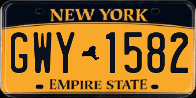 NY license plate GWY1582