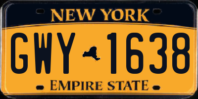 NY license plate GWY1638