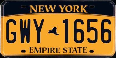 NY license plate GWY1656